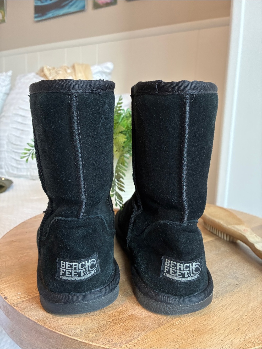 Beach Feet Black Suede Booties, Very Good Condition, 8.